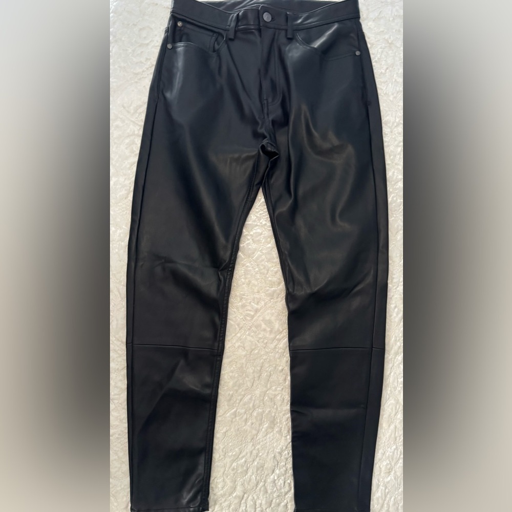Zara Black vegan leather Pants
